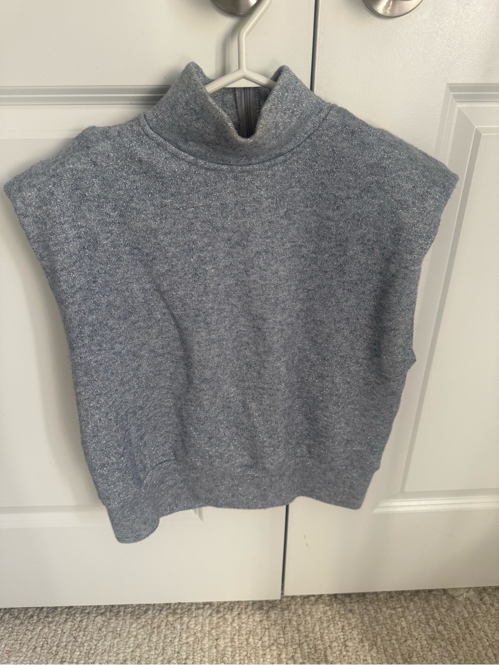 Sabina Musayev Silver Sleeveless Turtleneck Sweater Vest